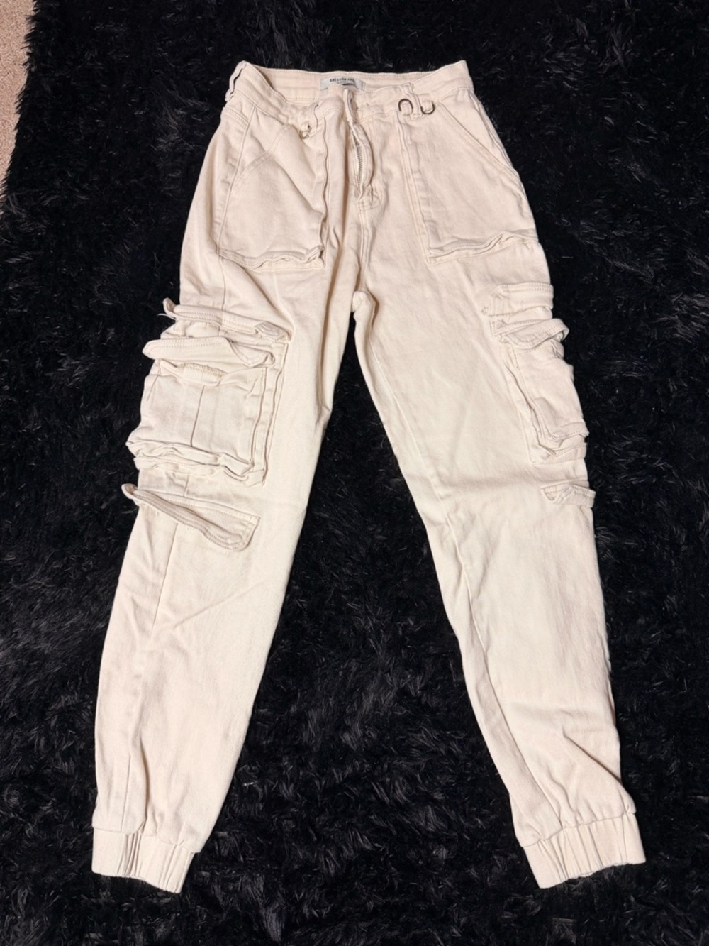 Utility Cargo Joggers in Light Beige
